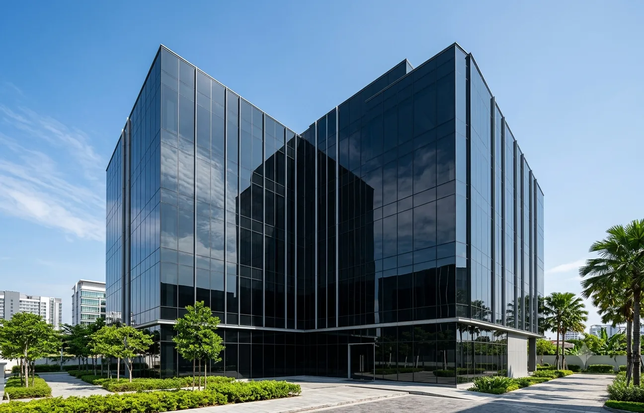 Modern office with commercial window tinting